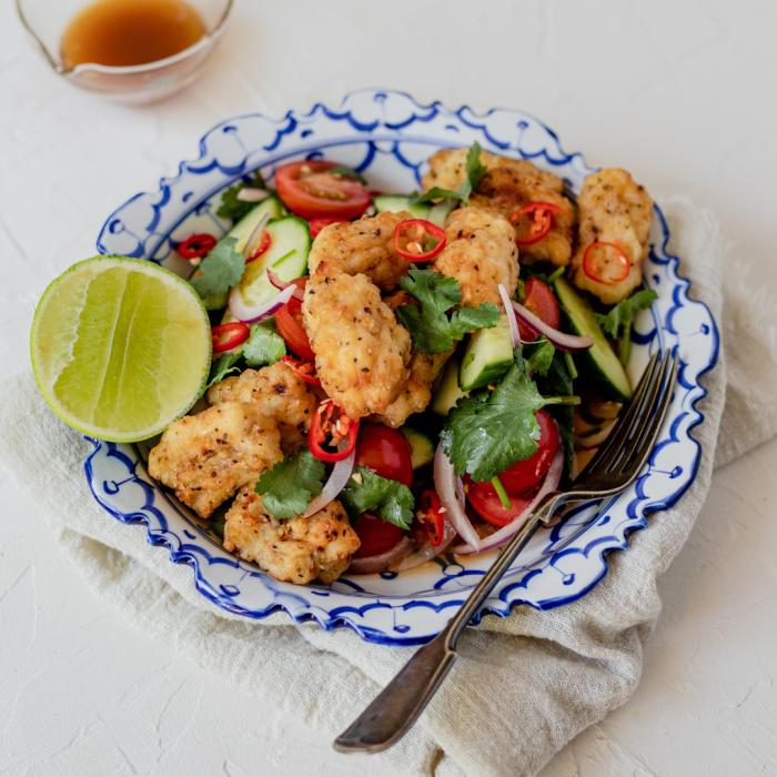 Salt and pepper squid Thai salad